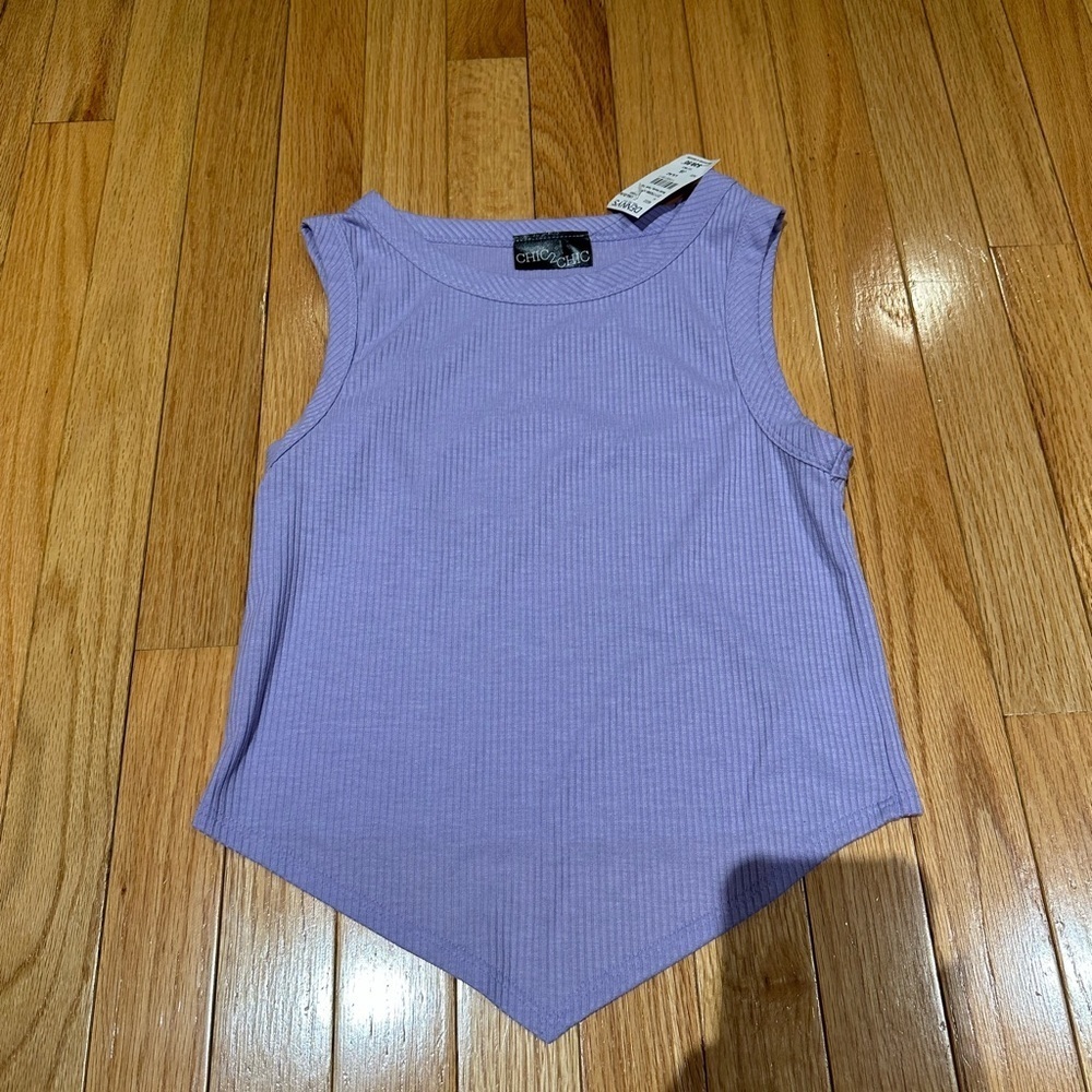 NWT Chic 2 Chic Purple Triangle Girls Tank Top Size Small